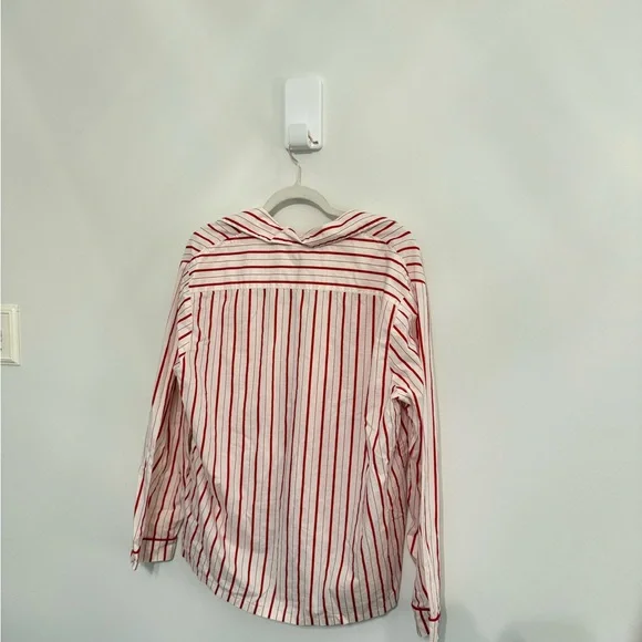 J.Crew • 100% Cotton Striped Pajama Set Medium Red White Lounge Set